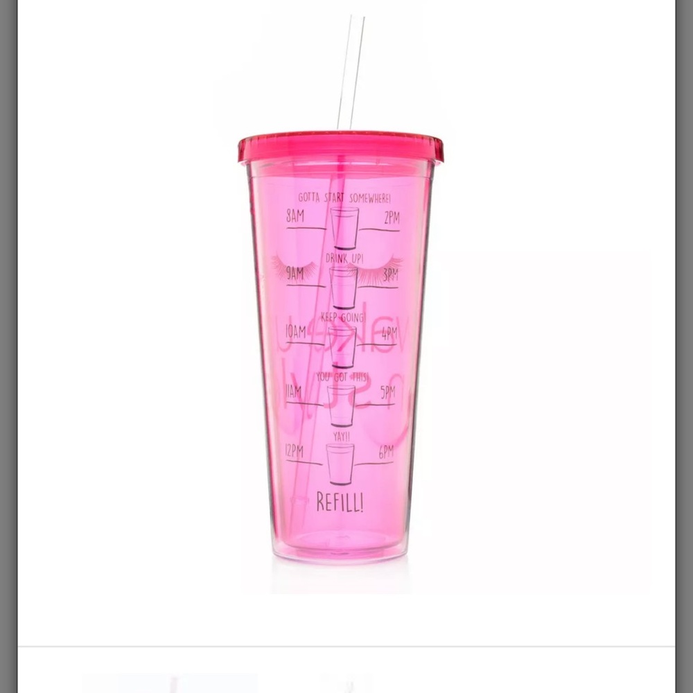Pink Tumbler with Straw